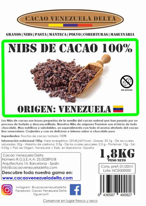 NIBS DE CACAO - VENEZUELA - 1,8KG