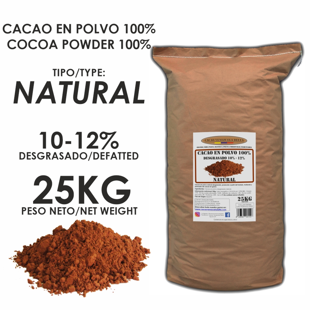 Cacao Puro en Polvo La Plata 10-12% M.G - Cafés la Brasileña